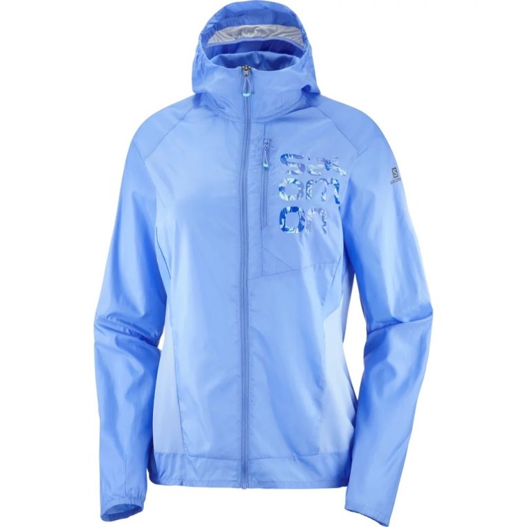 Light Blue Salomon Bonatti Cross Wind Women's Shell Jackets | PH 97146B